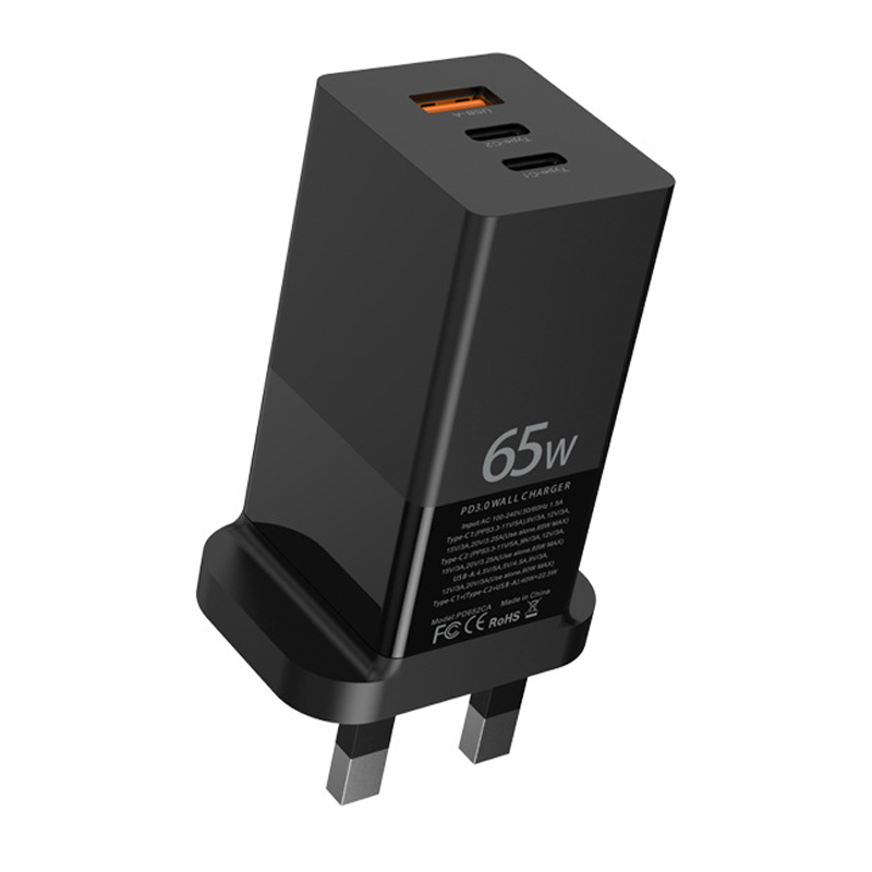 GaN Tech 3-Port 65W High Speed Charger - Compatible with multiple devices GaN Tech 3-Port 65W High Speed Charger - Compatible with multiple devices